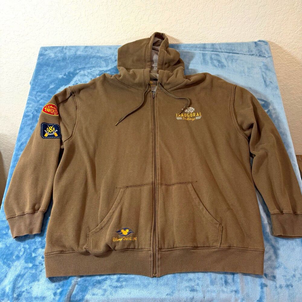 Disney Cruise Line Fantasy Inaugural Sailings Hoodie Jacket 3XL Brown